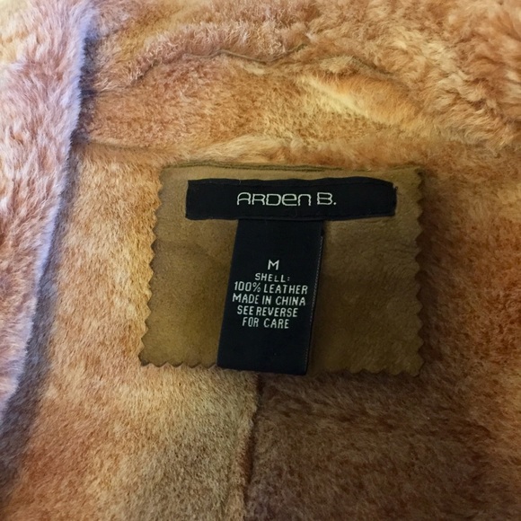 Arden B Shearling Leather Assymetrical Coat - Picture 8 of 8